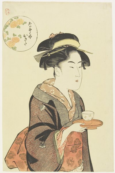 Waitlesss uyandı f Naniwaya Thea Hosho, 1792-1793 by Katsukawa Shuncho